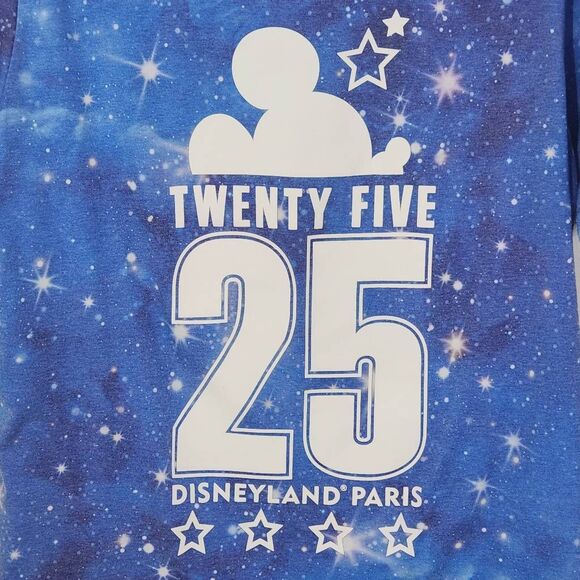 Disney Blue Universe Disneyland Paris Anniversary T-Shirt Size XL Disney T-Shirt - Picture 3 of 7